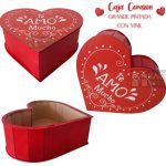 CAJA CORAZON CON VINIL